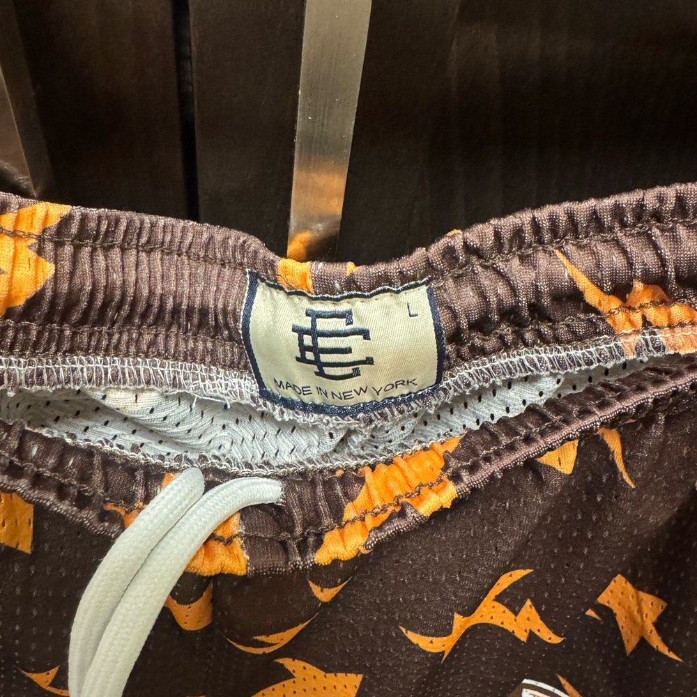 Eric Emanuel Brown Star Patterned Men's Mesh Shorts - Picture 3 of 4